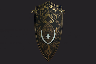model any sword or shield in 3d