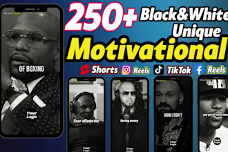do viral black and white motivational youtube short video, instagram reel tiktok