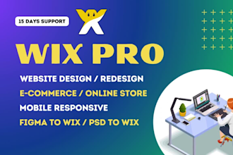 make wix website design or redesign wix website and business wix website