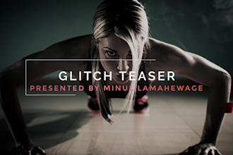 create this cinematic intro trailer video glitch theme