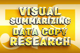 research a topic or your text and summarize it in a visual pleasing design piece