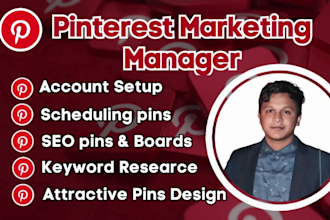 be your pinterest marketing expert and create pins, posts, and boar