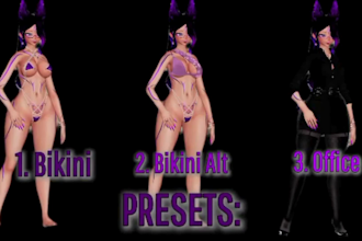 create custom vrchat avatar nsfw anime avatar vtuber model edit and add toggles