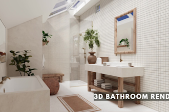 do bathroom interior design and 3d rendering