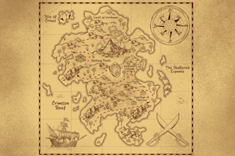 draw a detailed hand drawn fantasy map for your dnd or rpg world