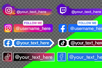 social media lower thirds with your text
