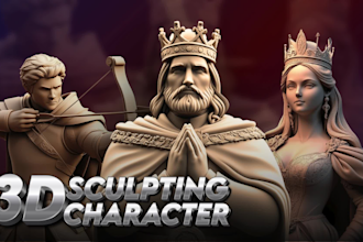 sculpt 3d model, toys, action figure, animals, mascot for print and rendering