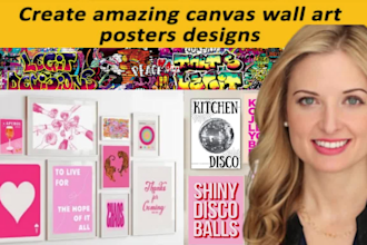 design trendy wall art or poster for etsy shop or home digital, printable design