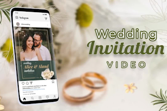 create lovely  wedding invitation video