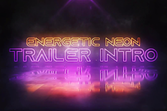 create stylish energetic neon light intro trailer promo