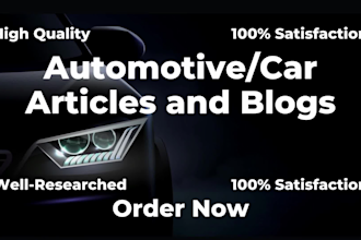 write automotive and car articles and blog posts