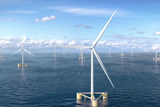 create 3d industrial animation engineering offshore wind turbine floating video