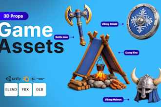 create 3d game assets props for unity and unreal engine