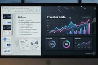 design investor pitch deck, powerpoint presentation design, make modren slides