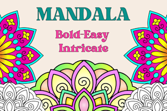 create bold and easy mandala coloring pages