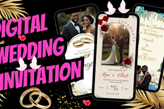 design animated wedding save the date invitation
