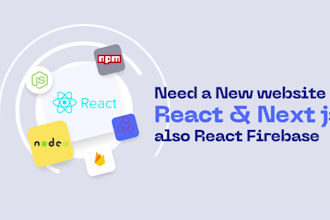 develop a modern website with responsive in react js next js and firebase