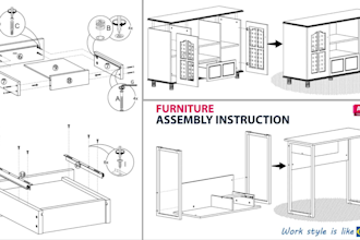 do furniture drawing and assembly instruction