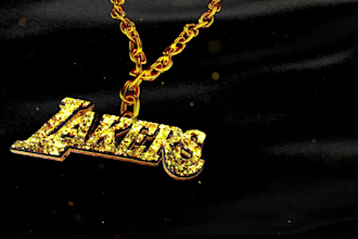 create custom 3d gold chain pendant animation