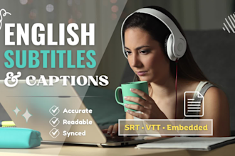 add accurate english subtitles and captions to your videos