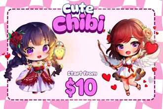 create a cute chibi character based on your oc, fanart, vtuber