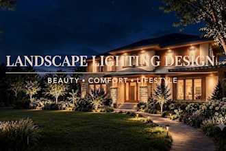 create premium landscape lighting designs with stunning 3d night renders