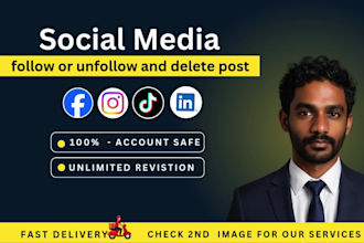 manually follow, unfollow, and delete posts to clean up your social media