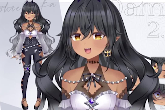 draw and rig vtuber model, live2d vtuber model, anime vtuber model, vtuber rig