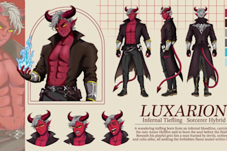 design character sheet or reference sheet for your character