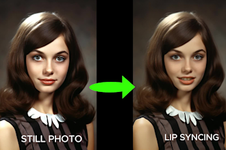 do photo animation and lip sync to your face, character you want to talk, sing