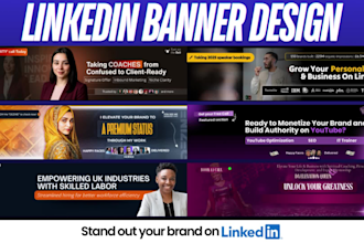 design premium linkedin banner and posts