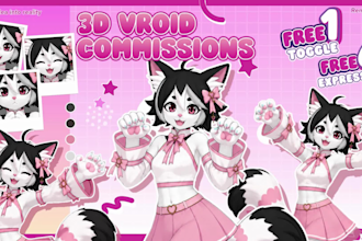 create 3d character models for vtuber, vrchat, vroid and anime