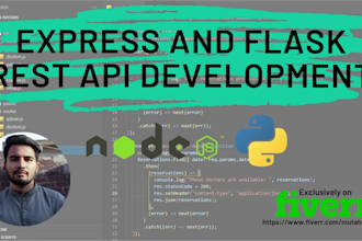 develop rest api using node js express js and flask python
