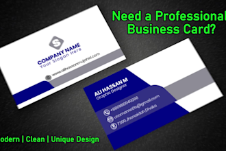 design unique business card design with logo qr code and print ready file