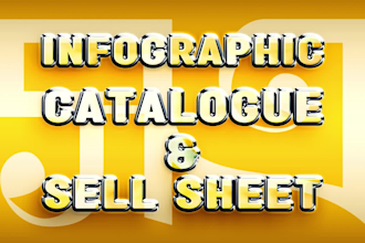 design a single page product infographic paper presentation catalog for print ad