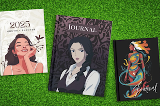 beautifully design planner and journal cover