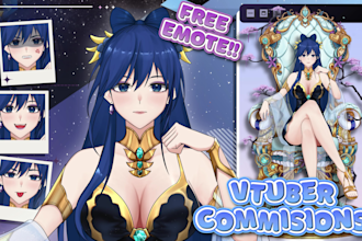design and rig pro vtuber and live2d character, for vtube studio in anime style