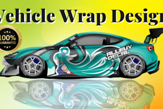 do racing car wrap, food truck wrap and vehicle wrap design