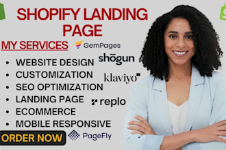 build shopify landing product page using replo pagefly gempages shogun klaviyo