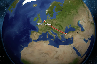 create animated travel routes and city map routes