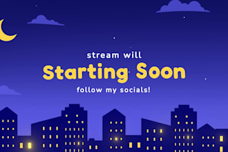 design cute vtuber streamer overlay for twitch youtube kick
