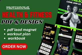 design health fitness ebook, wellness self help workout guide pdf lead magnet