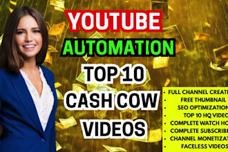 create youtube channel, top 10 cash cow videos, channel monetization