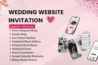 design your stunning and elegant wedding invitation website