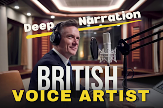 record a professional british male voice over