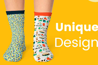 design custom unique socks patterns or illustration or photo