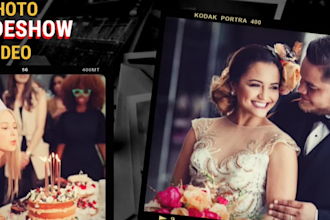 create a wedding birthday photo slideshow memorial video