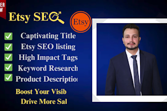do etsy SEO listing, optimize title and tags to boost sales
