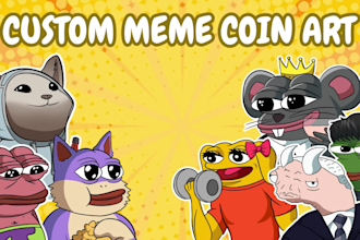 draw custom meme coin art for your crypto project