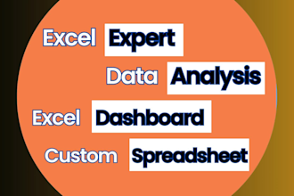 be your excel expert, data analysis, data visualization and dashboard